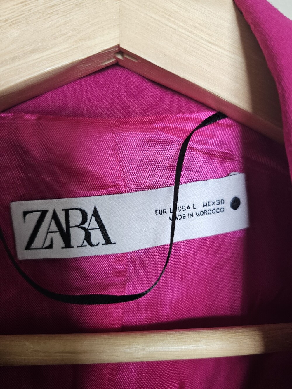 Zara Double-Breasted Fuchsia Blazer Jacket Size Large - Picture 9 of 10